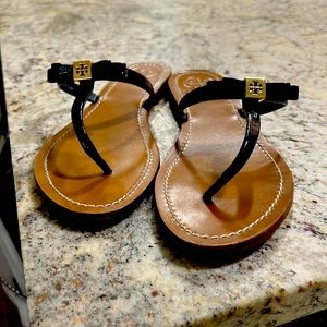 Tory Burch Navy Leather Sandals - size 9